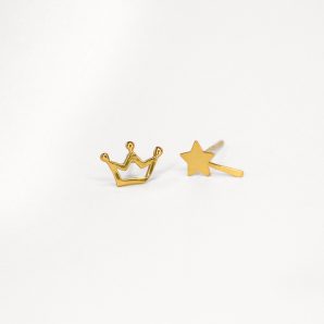 ORECCHINI BAMBINI | BACCHETTA E CORONCINA