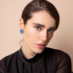 BOTTONI TONDI BLU GLITTER