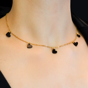 COLLANA CUORICINI NERI