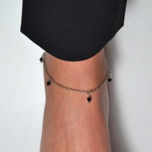 CAVIGLIERA CON 5 CRISTALLI NERI