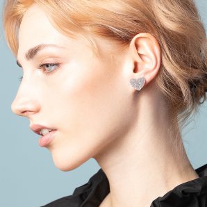 BOTTONI CUORI SILVER GLITTER