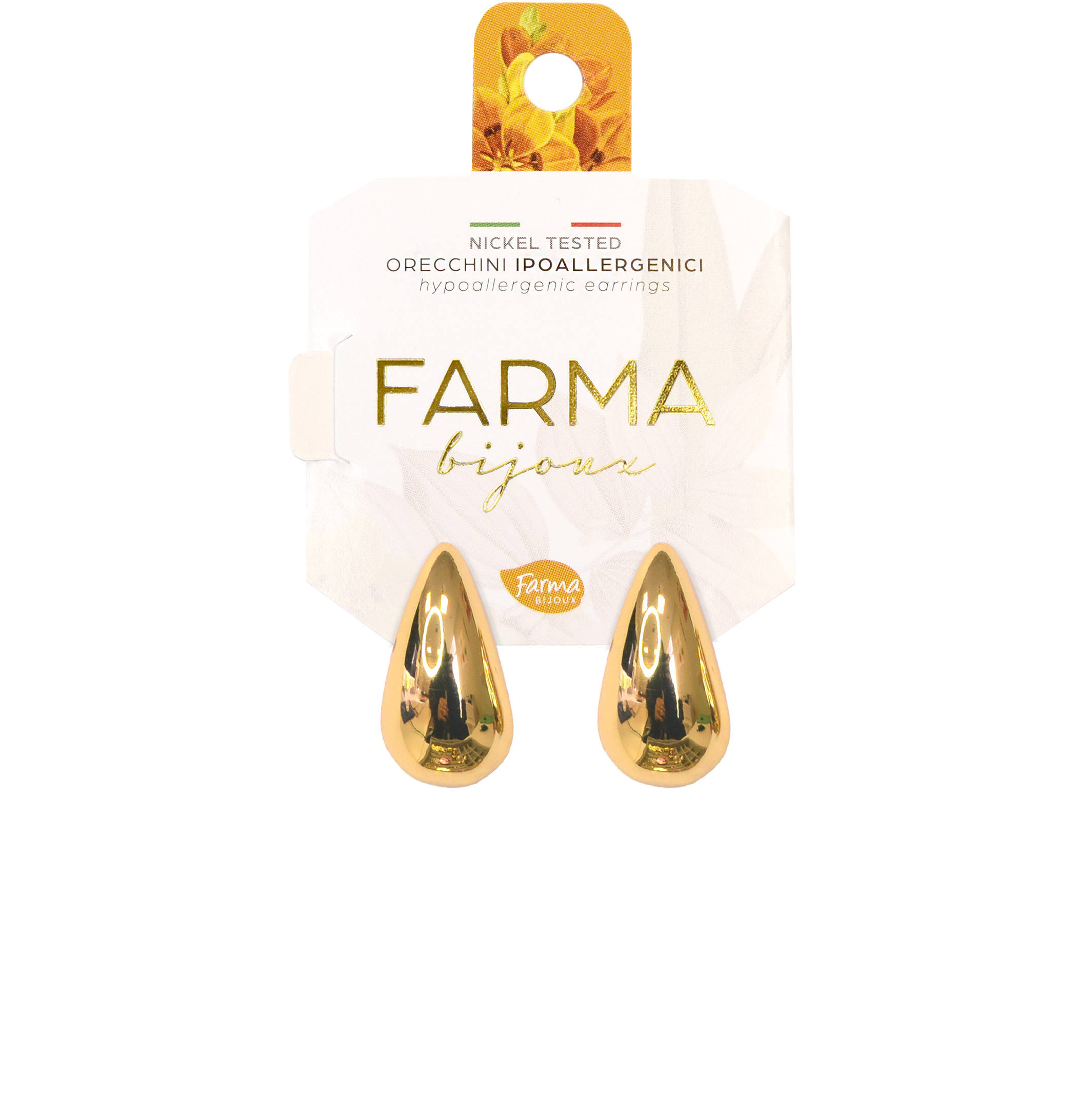 Les Poulettes Bijoux - Orecchini A Goccia In Tagua Curvata, Design Originale, Confezione Regalo