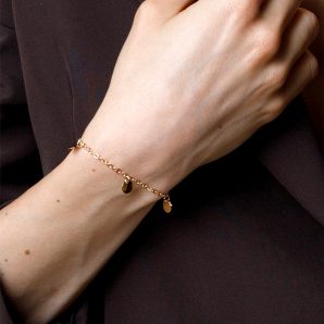 bracciale gold 5 piastrine regolabile ideale per indossare tutti i giorni, disponibile in farnmacia