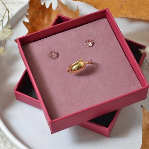 Parure con anello goccia