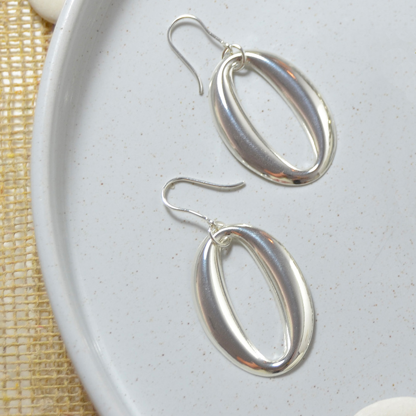 orecchini pendenti monachella oval silver
