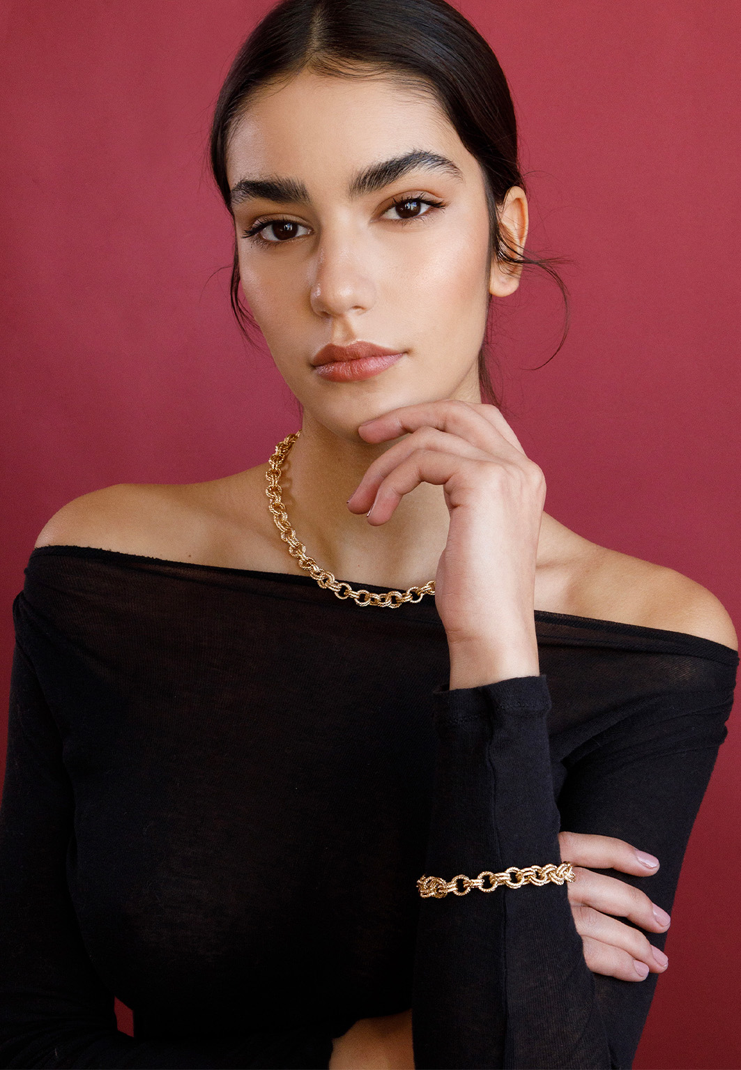 Bracciale doppia catena gold - immagine 2