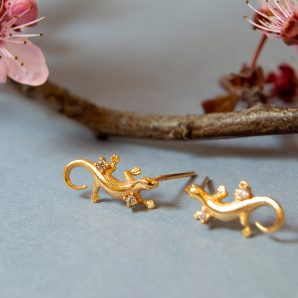 Orecchini Geko con zirconi